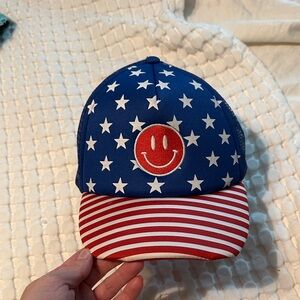 Smiley Face Star and Stripe Kids Cap